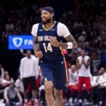 New Orleans Pelicans trade candidate Brandon Ingram scores against Atlanta Hawks